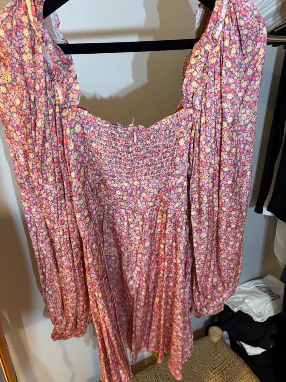 For Love & Lemons Laurie Pink Floral Puff-Sleeve Mini Dress - Picture 13 of 13
